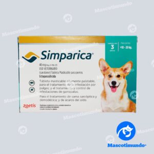 SIMPARICA 40 MG 10 A 20 KG 3 TABLETAS ZOETIS
