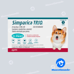 SIMPARICA TRIO 24  MG PARA PERROS >10 – 20 KG 1 TABLETA (AZUL)
