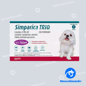 SIMPARICA TRIO 6 MG PARA PERROS >2.5 – 5 KG 1 TABLETA (MORADO)