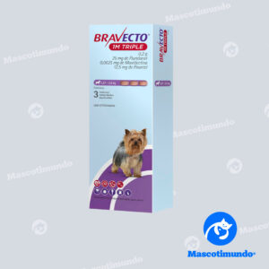 BRAVECTO 1M TRIPLE PERROS DE 1.27 A 2.5 KG 3 TABLETAS